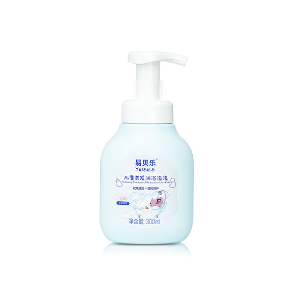 (Кол-во в коробке 20 шт) YIBEILE 300 мл Детский пенящийся шампунь и гель для душа 2 в 1 (молочный аромат)