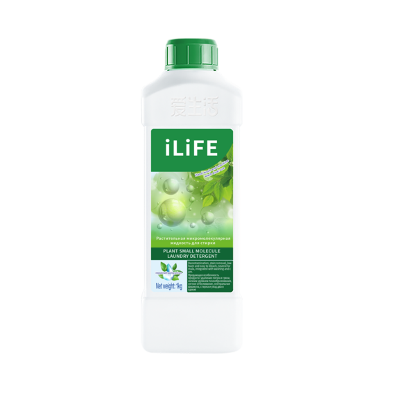 (Кол-во в коробке 20 шт) iLiFE plant small molecule detergent(1kg）/iLiFE Растительный мелкомолекулярный стиральный порошок 1 кг (20 бутылок в коробке)