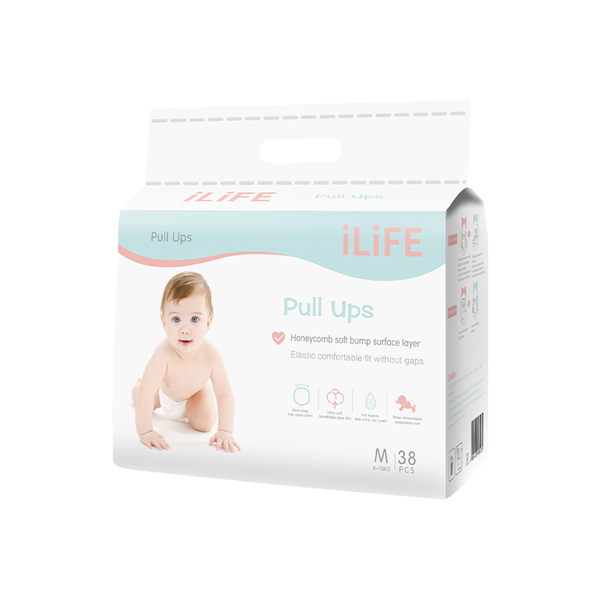 (Кол-во в коробке 8 шт) iLiFE 38pcs pull ups (M) iLiFE Подтягивающие детские трусики 38 шт. (размер М)