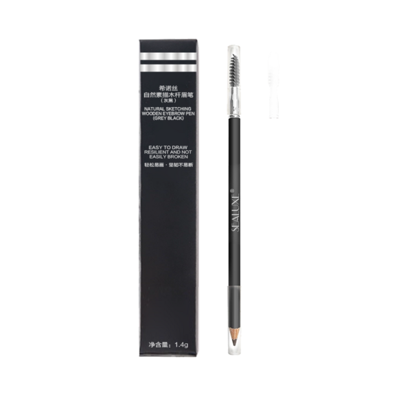 (Кол-во в коробке 144 шт) карандаш для бровей из натурального дерева /черный